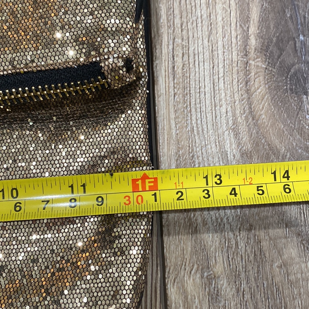 NWT VICTORIA’S SECRET Gold Sequin Fold Over Zipper Clutch Makeup B… - Picture 10 of 14